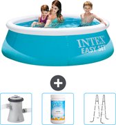 Intex Rond Opblaasbaar Easy Set Zwembad - 183 x 51 cm - Blauw - Inclusief Zwembadfilterpomp - Chloor - Ladder