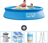Intex Rond Opblaasbaar Easy Set Zwembad - 244 x 61 cm - Blauw - Inclusief Pomp Filters - Chloor - Ladder