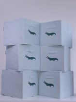 3 opbergmanden - 33x33x38cm past in een IKEA Kallax kast - Opbergbox - Opberg doos Krokodil - 3x - Mintgroen - Kallax inzetbakken - Kinderkamer - Set van 3 stuks - Opruimmanden - Kastmanden