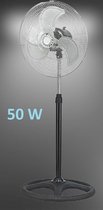 VIZYON Metalen Ventilator - Statiefventilator - Staande ventilator - rotatie Ø 50cm met 3 snelheidsstanden - Ventilator met 75° graden draaifunctie & in hoogte verstelbare tot 130 cm - 50W - Zwart