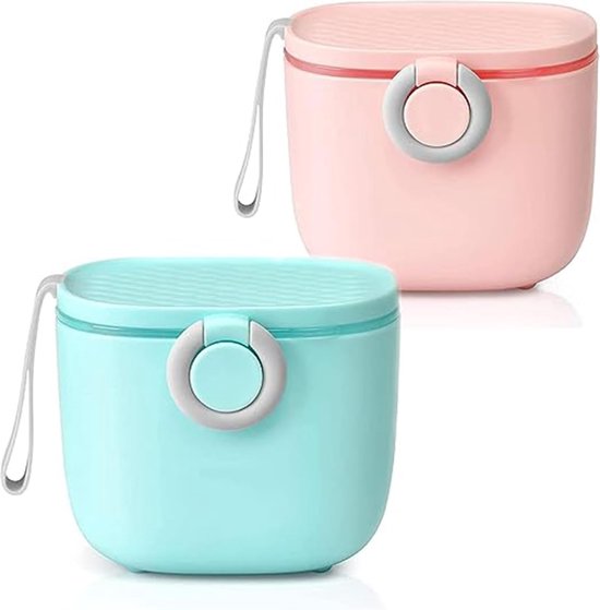 Draagbare melkpoeder, 2 stuks, melkpoeder, dispenser, voor baby's, melkpoeder, dispenser, melkpoeder, opslag, draagbare melkpoederhouder, snack, reizen, met schraper en lepel