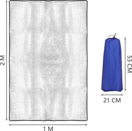 Tapis De Sol Camping VIDETOL - 200x250 Cm Isolant Aluminium Pliable Pour Extérieur