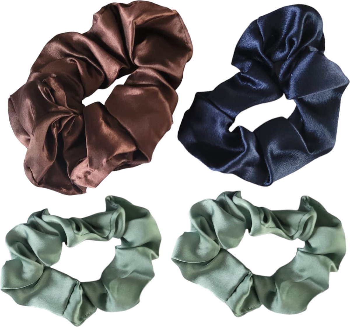 ODaani scrunchie satijn haarelastiekjes crunchie haar elastiek haaraccessoires vrouwen 4 stuks 2 groot en 2 klein
