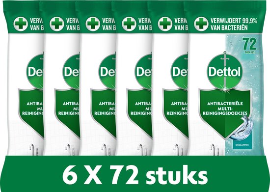 Foto: Dettol doekjes oceaan 72st 6 stuks voordeelverpakking