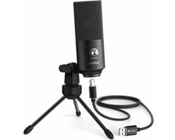 Fifine - K669B - USB Condensator Microfoon voor PC - Streaming / Podcasting - Tripod