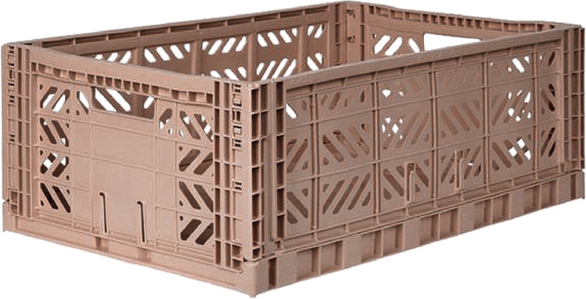 AyKasa Folding Crate Maxi Box - Warm Taupe