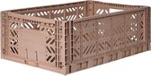 AyKasa Folding Crate Maxi Box - Warm Taupe