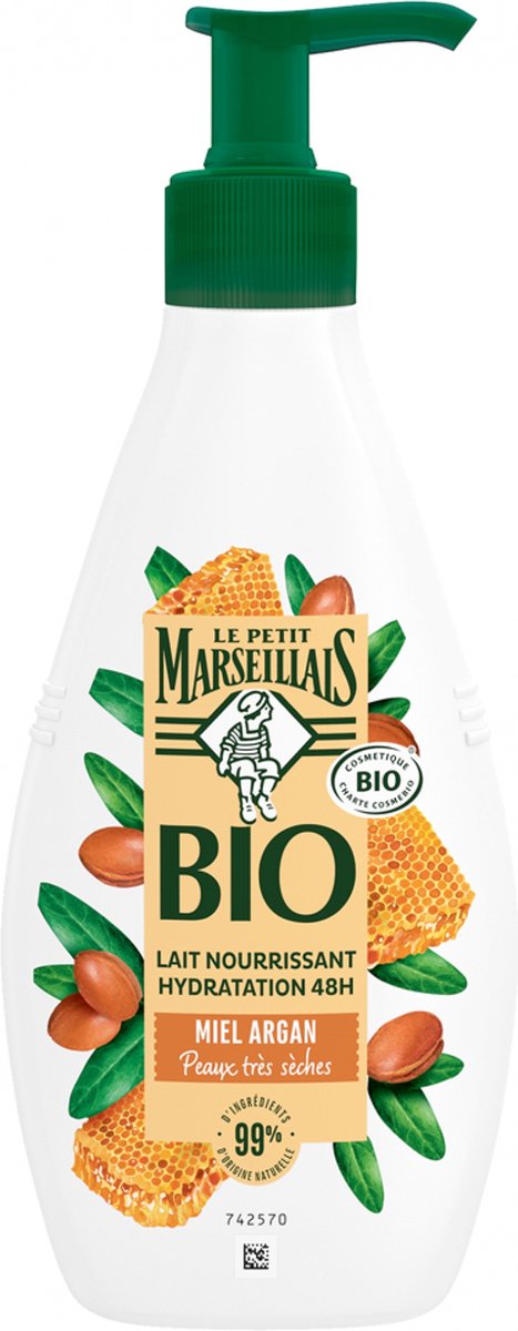 Le Petit Marseillais 48H Hydraterende Voedende Melk Biologische Arganhoning 250 ml