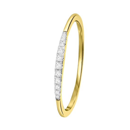 Lucardi Ringen  - 14 Karaat geelgouden ring met diamant (0,06ct)