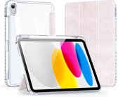 Dux Ducis - Tablet hoes geschikt voor Apple iPad 10 10.9 (2022) - Unid Tri-fold Case - Met Pencilhouder en Auto/Wake Functie - Roze