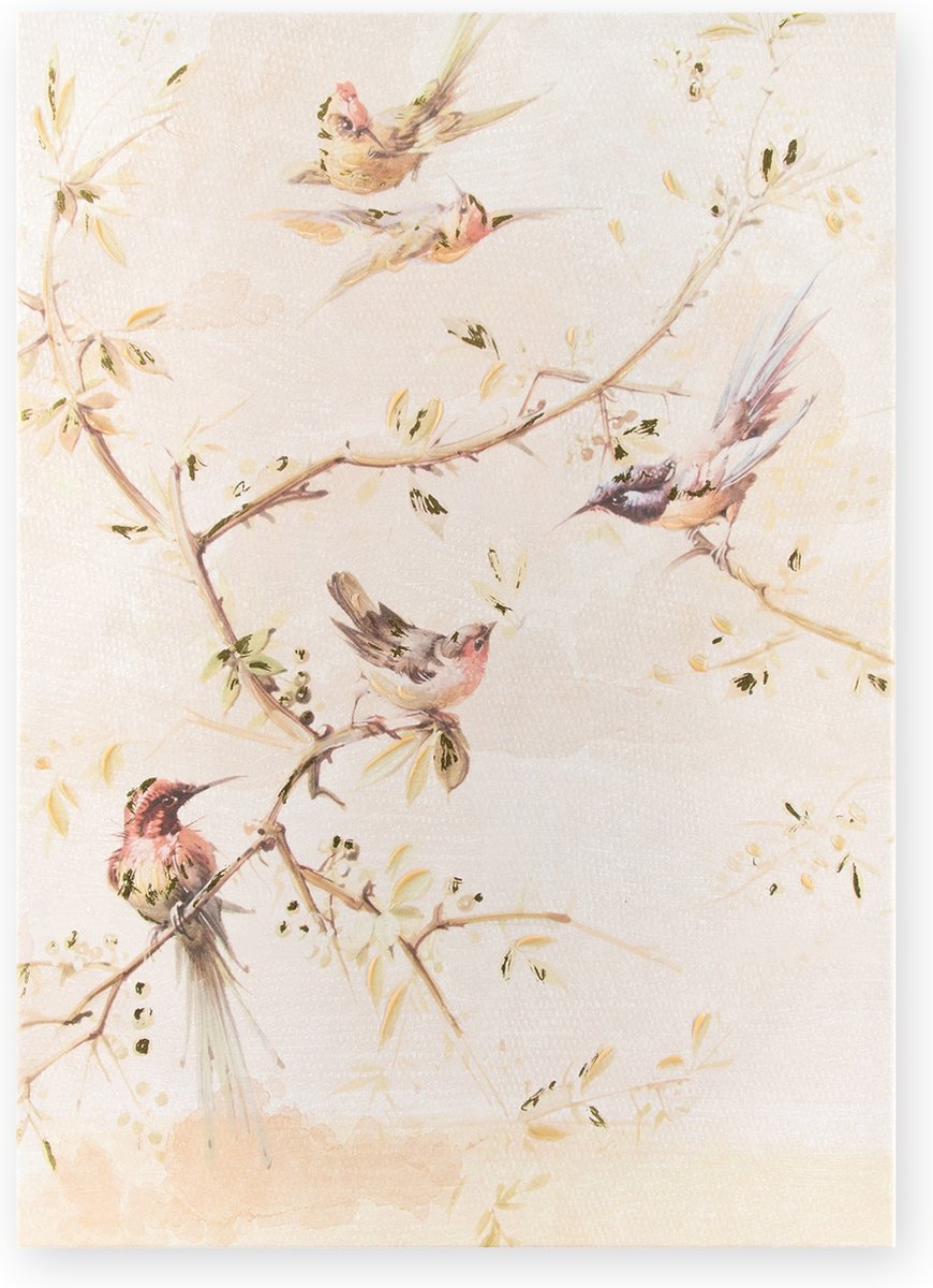 Art for the Home Canvas Geschilderde Details Sunset Birds 70x50cm
