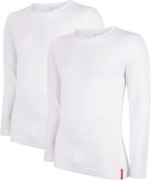 Undiemeister - T-shirt - T-shirt heren - Slim fit - Longsleeve - Gemaakt van Mellowood - Crew Neck - Chalk White (wit) - 2-pack - M