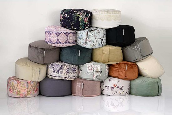 Rond Meditatiekussen - Field Flowers - Katoen - ⌀30cm - 15cm van Yogi & Yogini — afbeelding 5