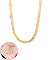 Semyco® Ketting Dames Herringbone - Halsketting verguld 18 Karaat Goud - Goudkleurig Schakelketting - Moederdag Cadeau voor Vrouw - Nola