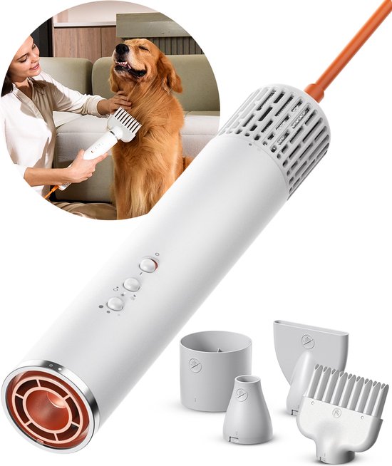 Foto: Luxe poes fluffy dryer pro professionele hondenf hn waterblazer voor honden 4 opzetstukken makkelijk voor op reis draagbaar compact design