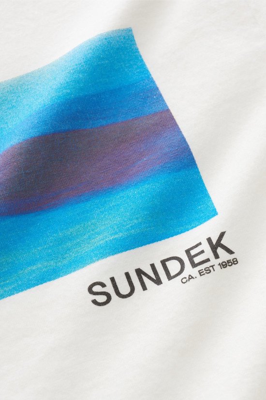 Sundek T-shirt à col rond imprimé - T-shirt pour homme - Col rond - Wit/Imprimé - XL