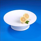 Witte melamine taartplaat, rond, diameter 32,0x10,0 cm, met draaibare bodem, kunststof, 588 g