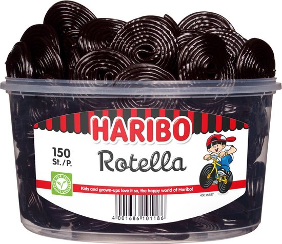 Réglisse Haribo Rotella - "JoJo's" - 150 pièces - 1500g