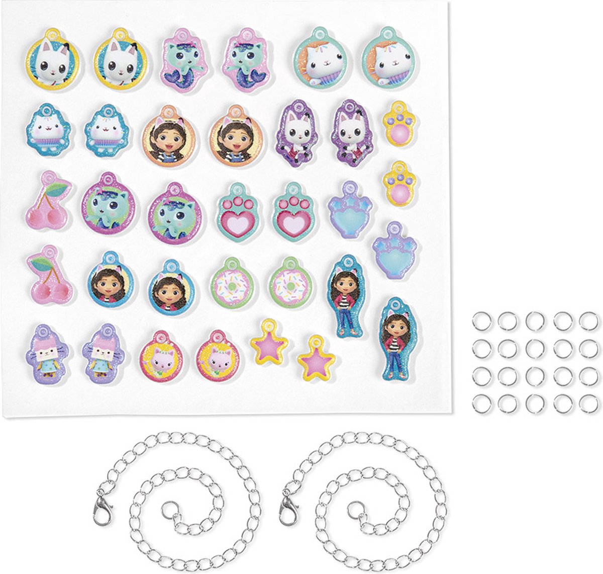 Gabby's Poppenhuis Totum knutselpakket XL 3 in 1 bedel armbandjes maken speelgoed meisjes, diamond paint, spraypens en sjablonen - Gabby's Dollhouse cadeautip knutselen creatief speelgoed — afbeelding 17