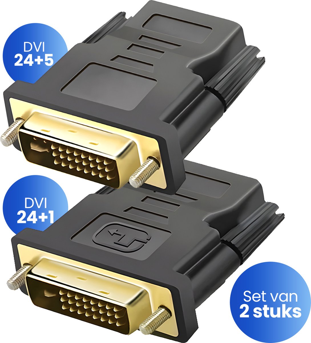 Garpex® Set van 2 adapters - DVI 24+1 naar HDMI Adapter + DVI 24+5 naar HDMI adapter - Male to HDMI Female Converter - 1080P
