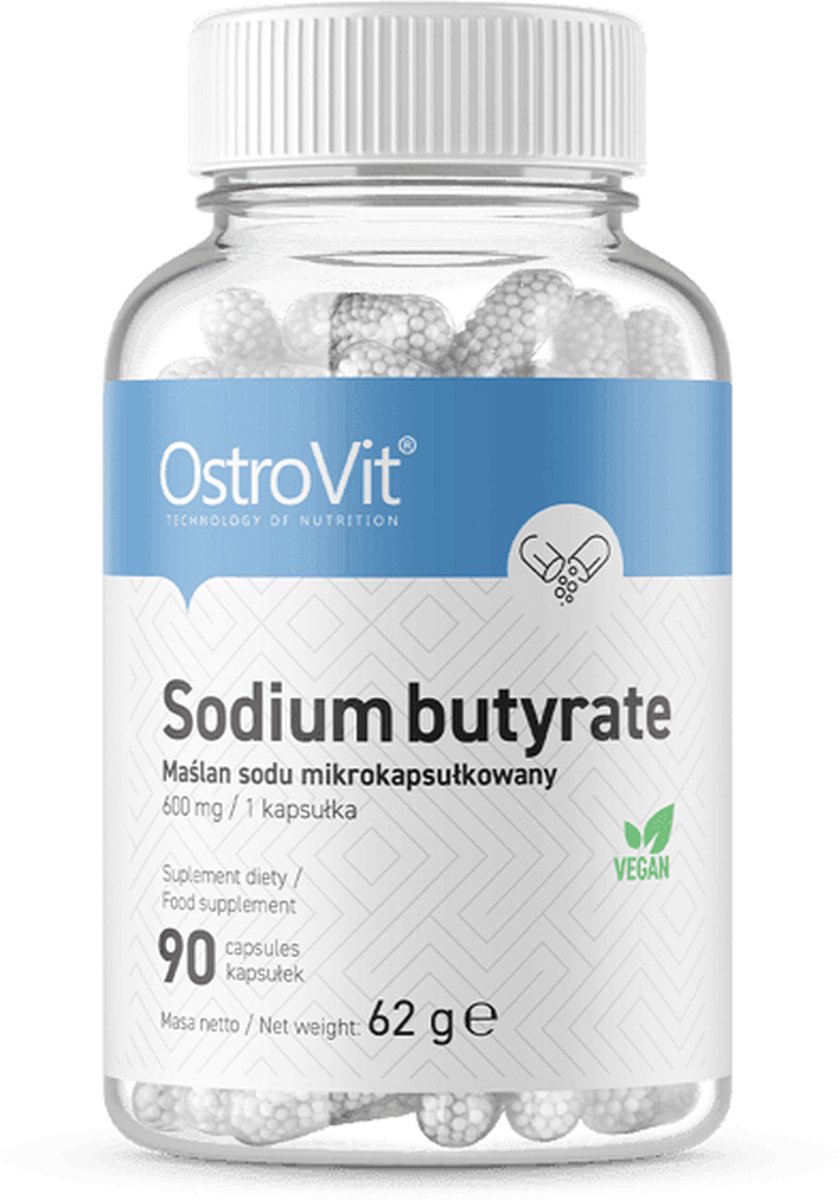 Goedkoopste Supplementen - Sodium Butyrate - Natriumbutyraat - Vegan - 90 Capsules - Ostrovit