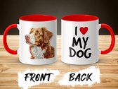 Mok rood/wit Nova Scotia Duck Tolling Retriever dog - I love my dog / dog lover / dogs - ik hou van mijn hond / hondenliefhebber / honden