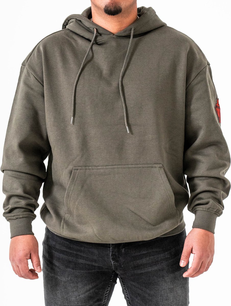 DMNDBK AMSTERDAM - Unisex oversized hoodie - Olive - maat XL