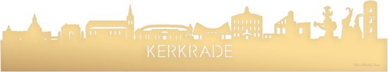 Skyline Kerkrade Goud Metallic - 120 cm - Woondecoratie - Wanddecoratie - Meer steden beschikbaar - Woonkamer idee - City Art - Steden kunst - Cadeau voor hem - Cadeau voor haar - Jubileum - Trouwerij - WoodWideCities