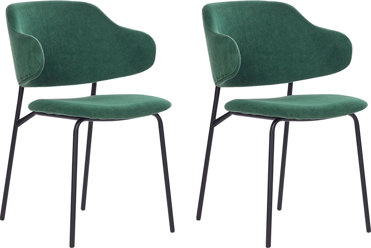 KENAI - Eetkamerstoel set van 2 - Donkergroen - Polyester
