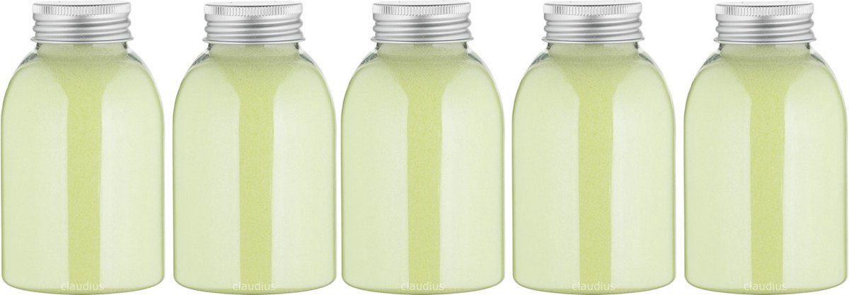 Goedkoopste Scrubzout Fresh Ginger - 300 gram - Fles met zwarte dop - Set van 5 stuks - Hydraterende Lichaamsscrub