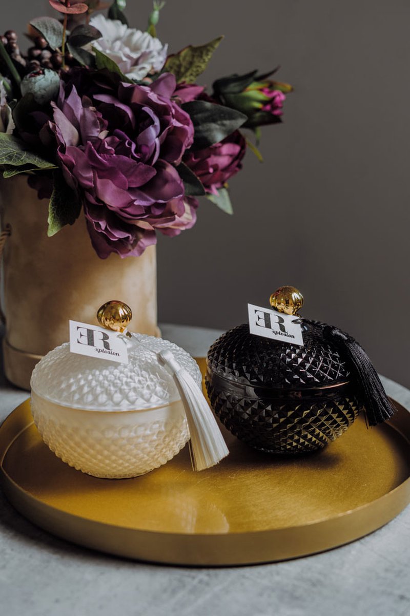 Geurkaars Rond Zwart 340 ml - Inspired by Black Opium