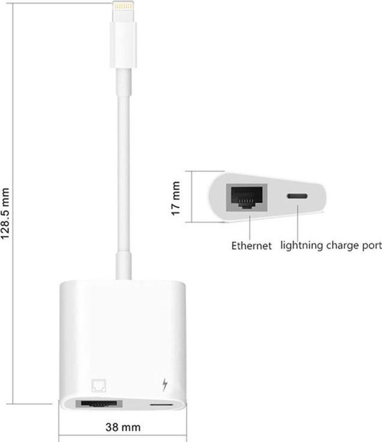 100mb Pin 2 in 1 multifuctionele 8 Pins Lightning Hub naar Fast Ethernet RJ45 + 8 ...