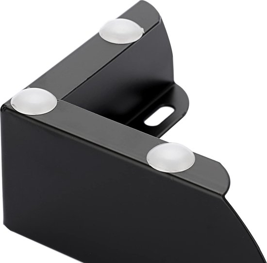4 stuks 12 cm meubelpoten, aluminiumlegering, kastpoten, poten voor stoelen, tafel, kast, bureau, plank, bank, poten met schroeven (zwart