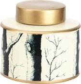 San Naila-Black Trees-Gemberpot-Vazen-Decoratieve Jar-Deksel-Goud-Wit-Zwart-Porselein
