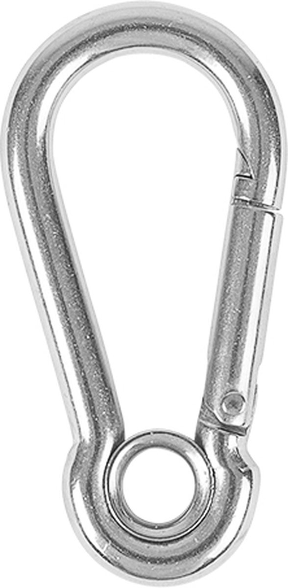 Karabijnhaak rvs met oog 60mm