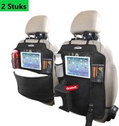 Auto Organizer 2 Stuks – Autostoel Protector Kickmatten - Autostoel Bescherming met een Doosje - 10" Tablethouder en 3 Grote Opbergvakken