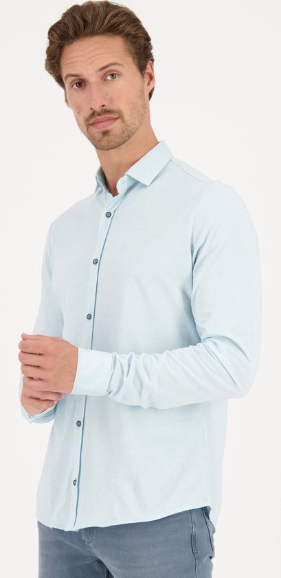 Gabbiano Overhemd Overhemd Melange Structuur 334566 085 Tile Blue Mannen Maat - S
