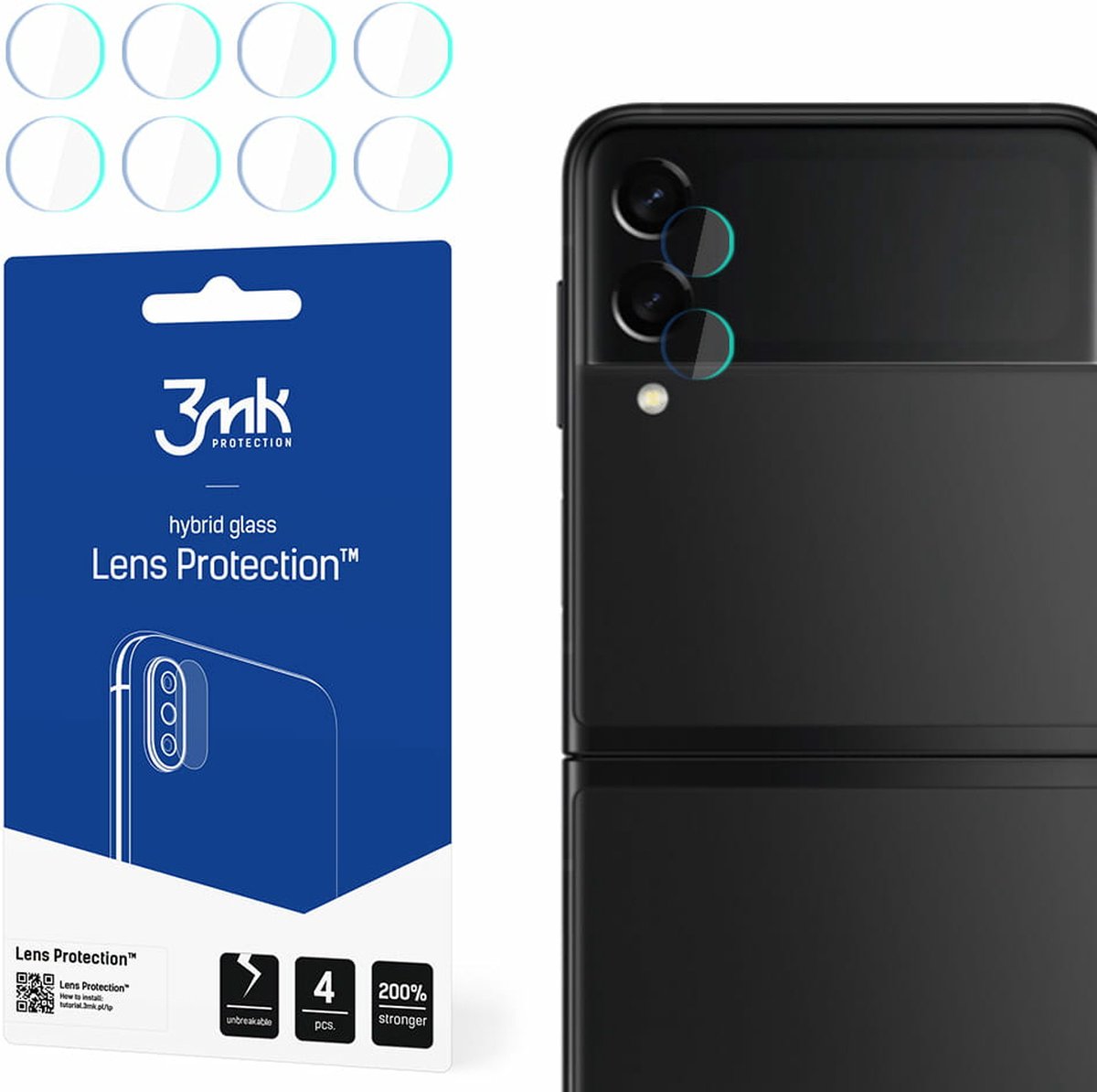 Samsung Galaxy Z Flip 3 5G (Front) - 3mk Lens Protection