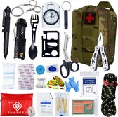 ValueStar Noodpakket - Noodpakket - 24 in 1 Survival Pakket - Survival Kit - Survival Set - Noodpakket Rampenrugzak - Noodpakket Oorlog - EHBO Kit - Camouflage