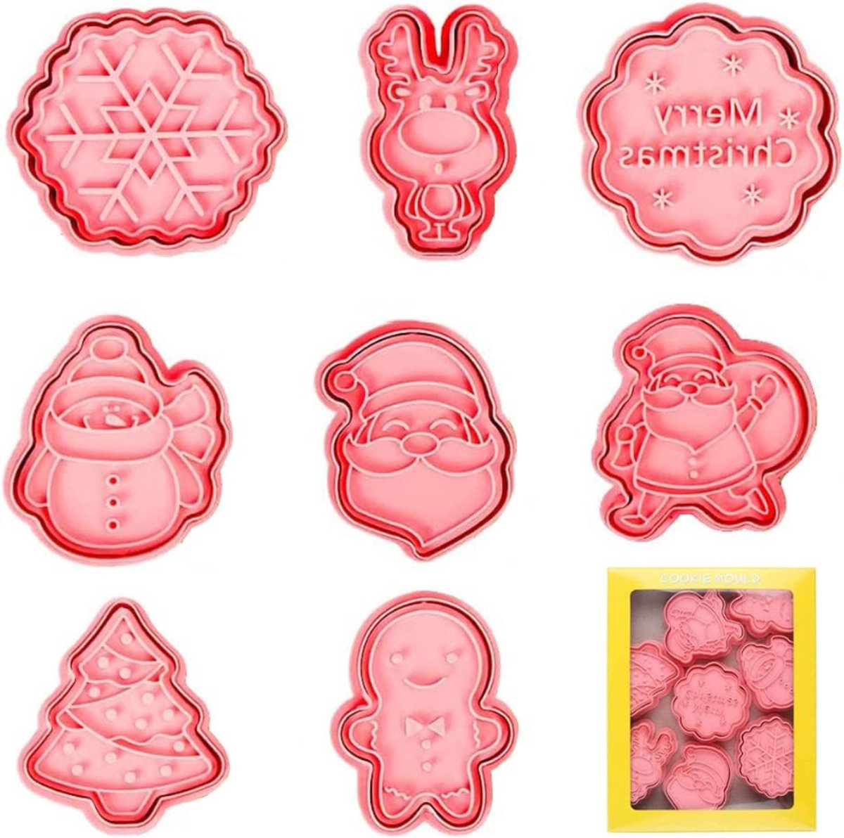 Uitsteekvormpjes Dieren Uitsteekvormen Set Voor Creatieve Kindertraktaties 3D-Design Plastic Geschikt voor Fondant en Taartdecoratie Met deze set van 8 uitsteekvormen kunnen kinderen fantasierijke traktaties maken waardoor bakken een avon