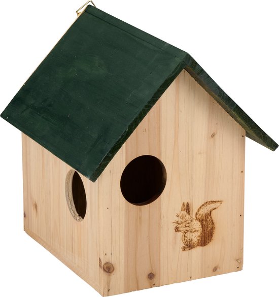 Foto: Lifetime garden eekhoorn voederhuisje tuinaccessoires nestkast met 3 openingen incl ophanghaak 25x26x28 cm