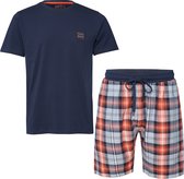 Phil & Co Heren Shortama Korte Pyjama Katoen Blauw - Maat XL