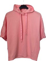 Dames hoodie met korte mouwen S roze