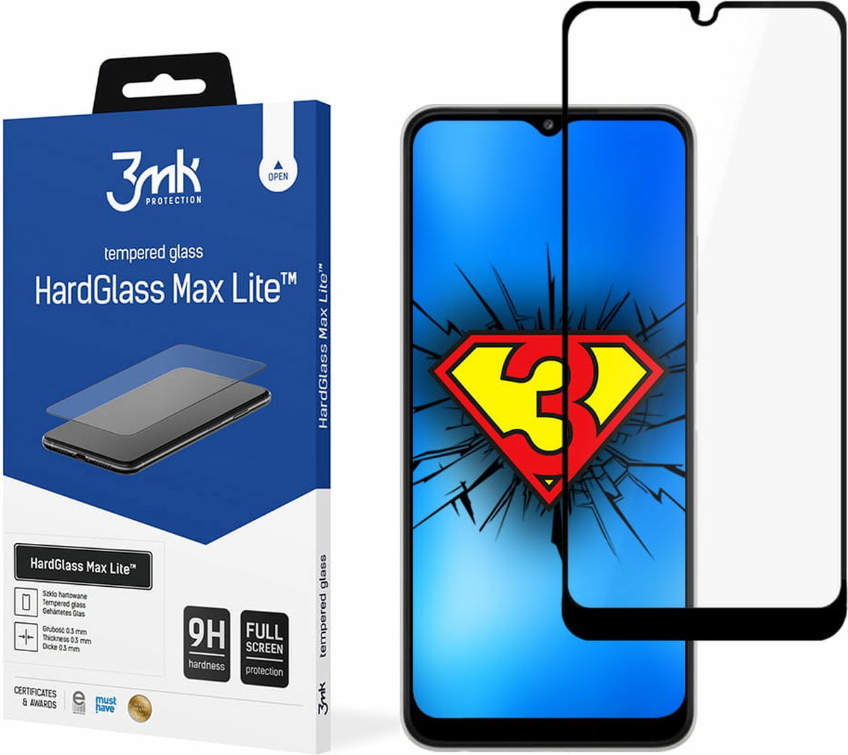 Samsung Galaxy A22 4G Black - 3mk HardGlass Max Lite
