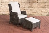 In En OutdoorMatch Premium Garden Chair Melyssa avec repose-pieds - Chaise de jardin - chaise longue outdoor - chaise longue - Lounge - blanc crème