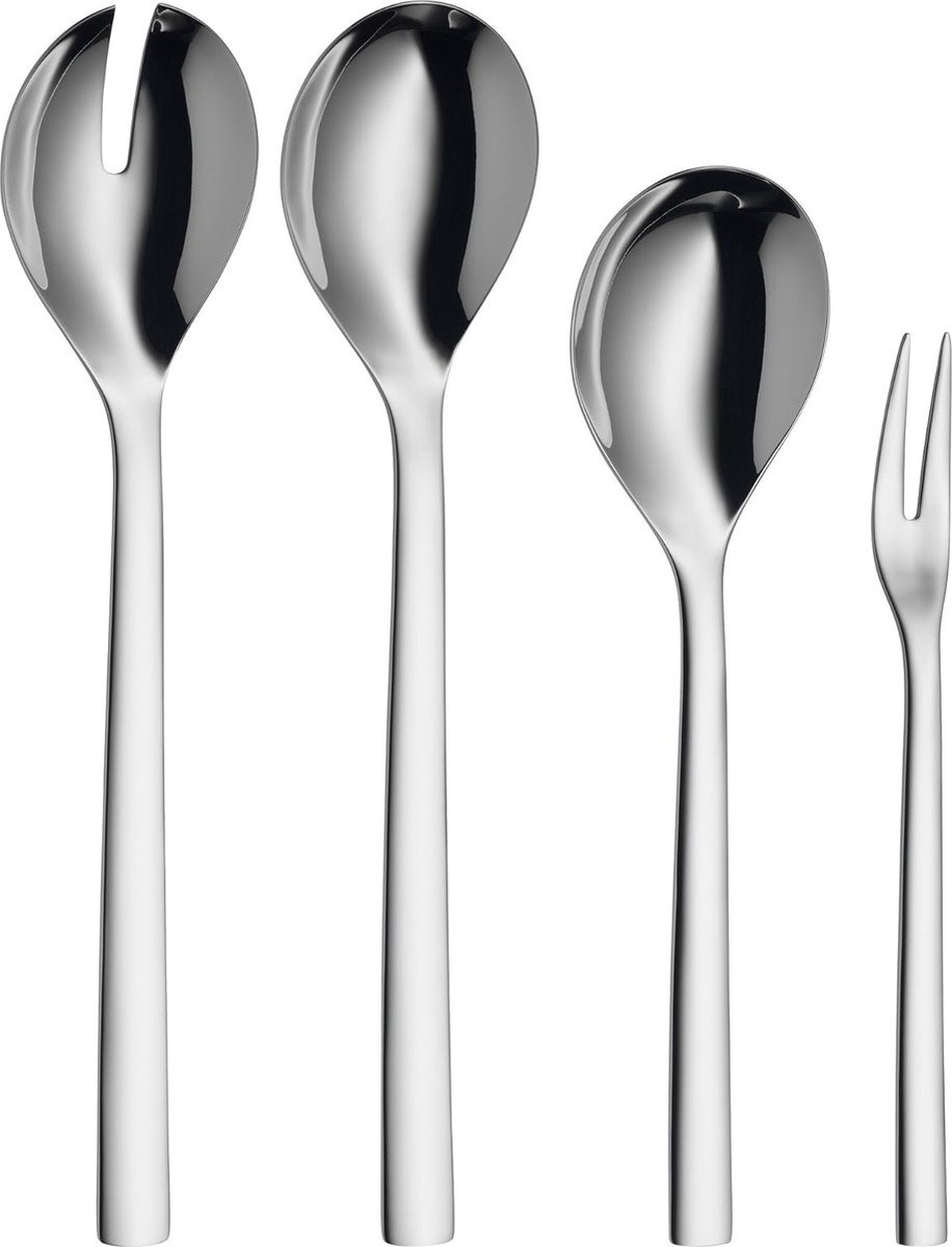Serveeronderdelenset 4-delig, saladebestek, serveerlepel, serveervork, Cromargan roestvrij staal, vaatwasmachinebestendig 30cm