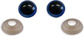 2 ronde veiligheidsogen - met iris blauw - ogen knuffels/beren diy - haken, breien stoffen knuffel - oog dieren zelfmaak - 1,2 cm - oogjes met veiligheidssluiting