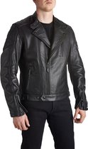 Pando Moto Twin Leather Jacket Black XL - Maat - Jas