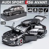 1:32 Audi Rs6 Modelauto, Grijze Edition met Grijze Accenten: Aangepast Voor Kinderen Realistische Simulatie, Diecast Metaal, Perfect Cadeau Voor Jongens