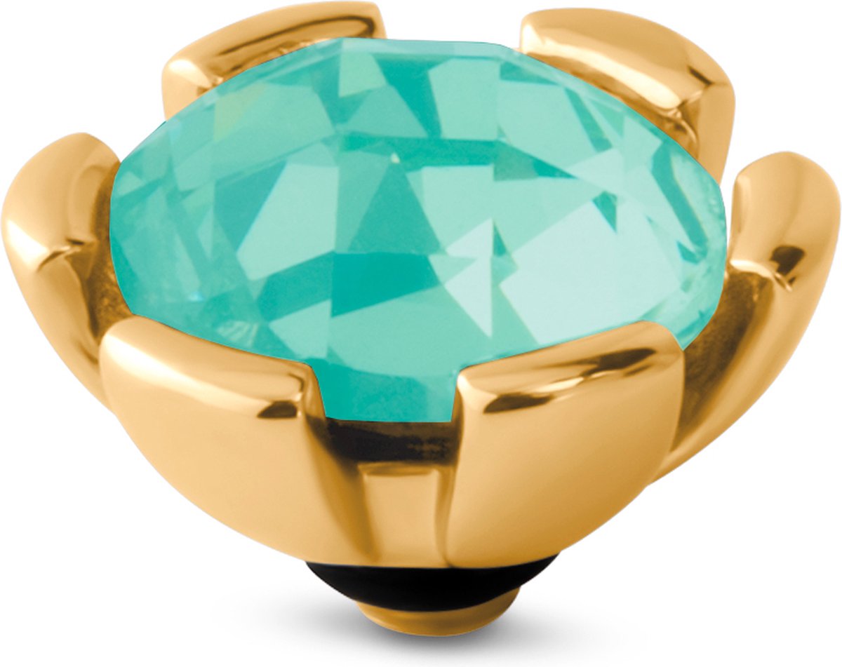 Melano Twisted Secured Steentje Turquoise | Goud